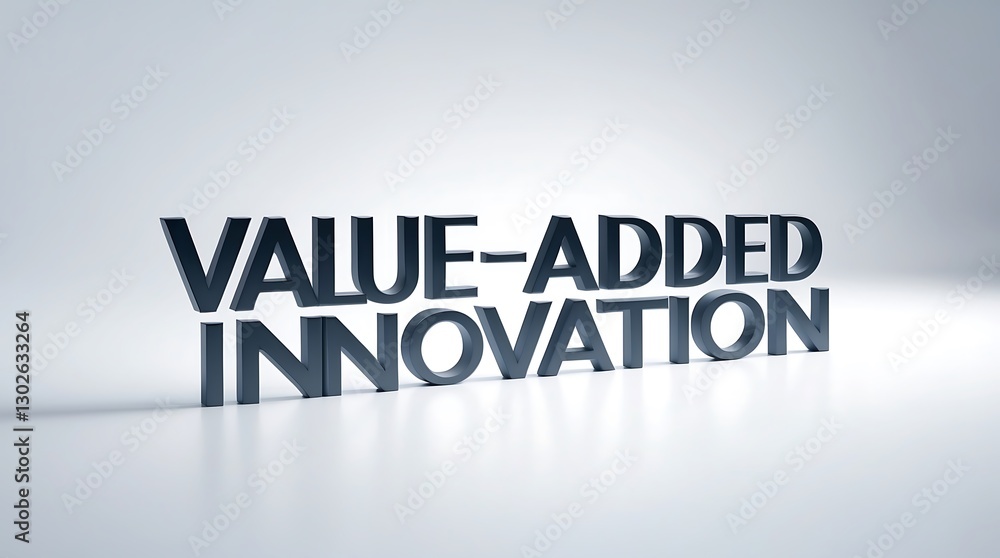 Poster value-added innovation displayed in bold typography on a simple background