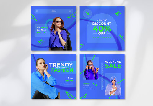 Brand Fashion Social Media Post With Blue Accent