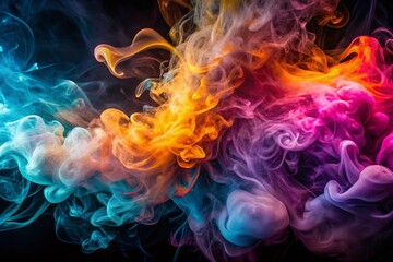 Fototapeta premium Ethereal Smoke Art: Abstract Patterns in Moody Lighting - Stock Photo