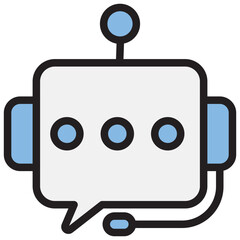 Chatbot Blue Black Icon