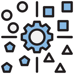 Clustering Blue Black Icon