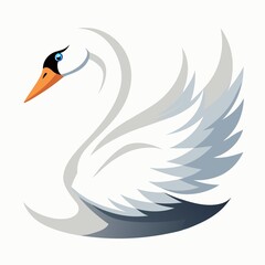 swan on a white background