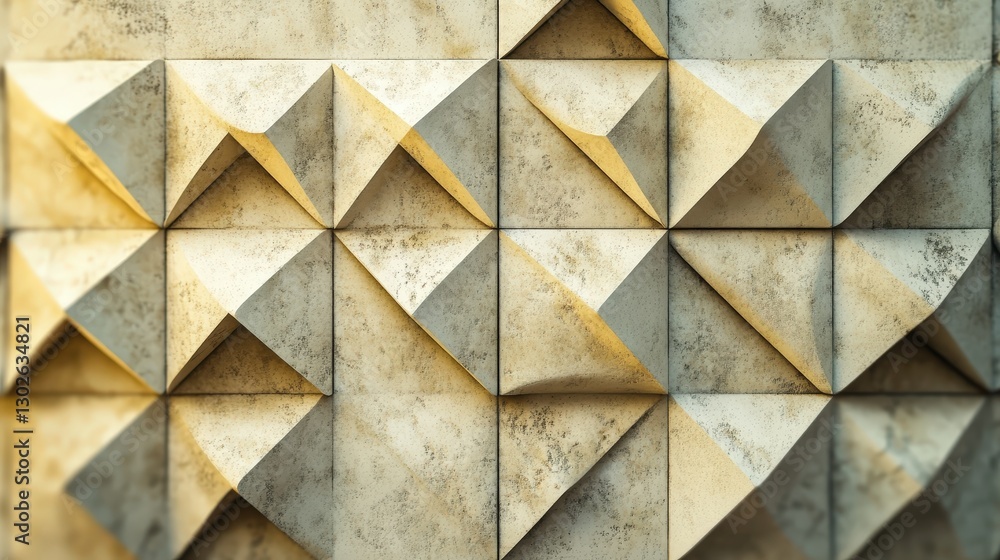 Poster diamonds and triangles in a repeating sequence, where each shape seems to morph into the next