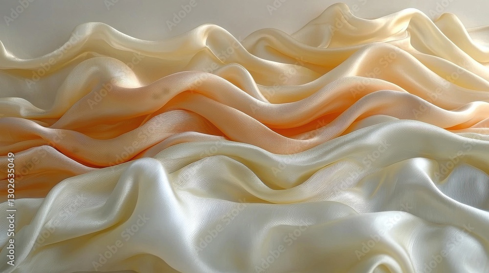 Poster waves of smooth fabric in soft beige and cream tones create an elegant texture for artistic displays