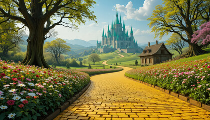Yellow brick road to emerald city. 