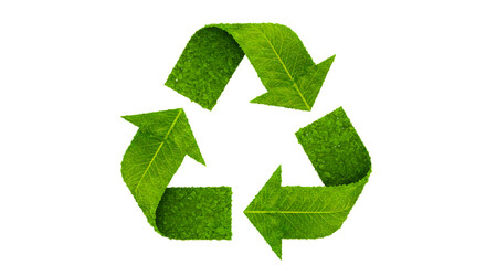 Green Leaves Recycling Symbol Eco-Friendly And Sustainability Concept