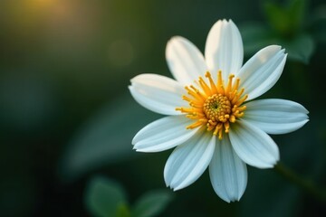 Obraz premium A solitary white flower with intricate details, details, flower,