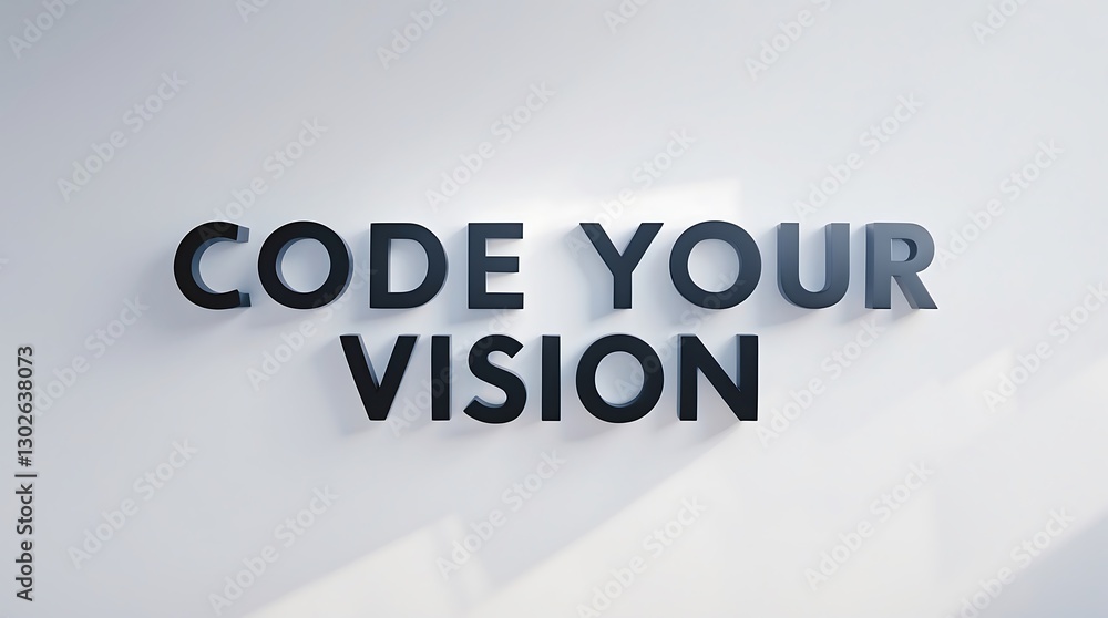 Poster engaging typography showcases the phrase code your vision on a clean backdrop, emphasizing creativit