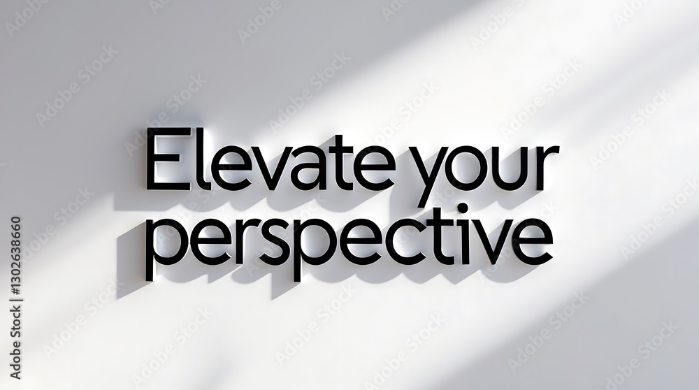 Poster text message encouraging personal growth and new viewpoints in modern design style