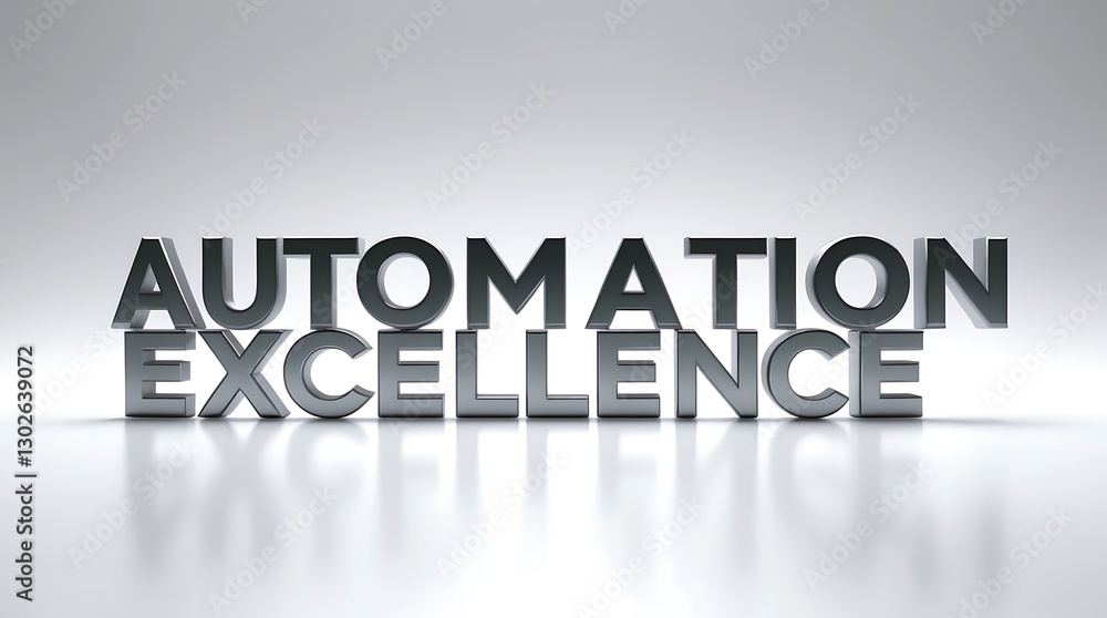Poster exploring the concept of automation excellence through bold typography and impactful text