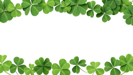 vibrant shamrock border with realistic texture and transparent background