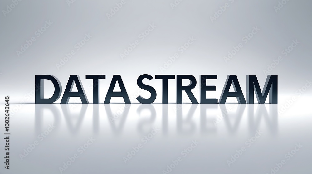 Aufkleber dynamic data stream with 3d typography on reflective surface