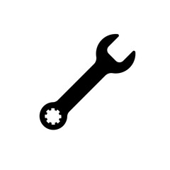 ring spanner, repair,, wrench - vector icon