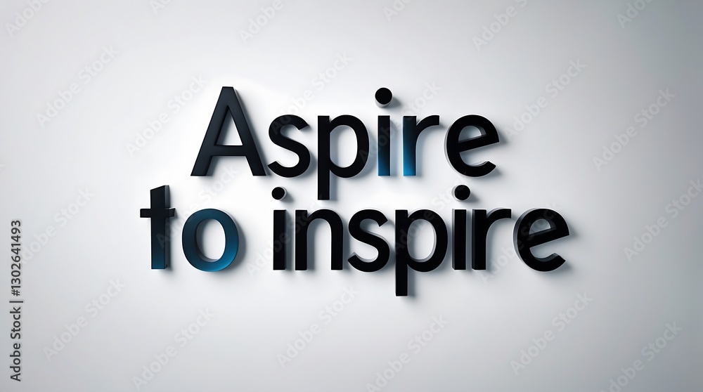 Poster create a powerful message with the phrase 'aspire to inspire' in bold typography
