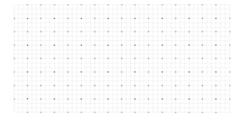 Abstract grid background with lines and dots. Black grid for motion graphic, VFX tracking markers and video effects. Vector
