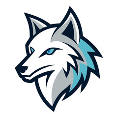 Arctic Wolf head mascot logo design vector