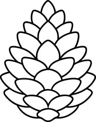 Elegant Pine Cone Line Art Vector Illustration - Minimalist Nature-Inspired Botanical Design