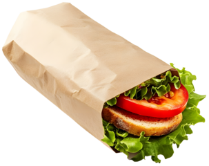 Sandwich Wrapper Packaging Mockup with Kraft Paper Branding and Clean Layout
