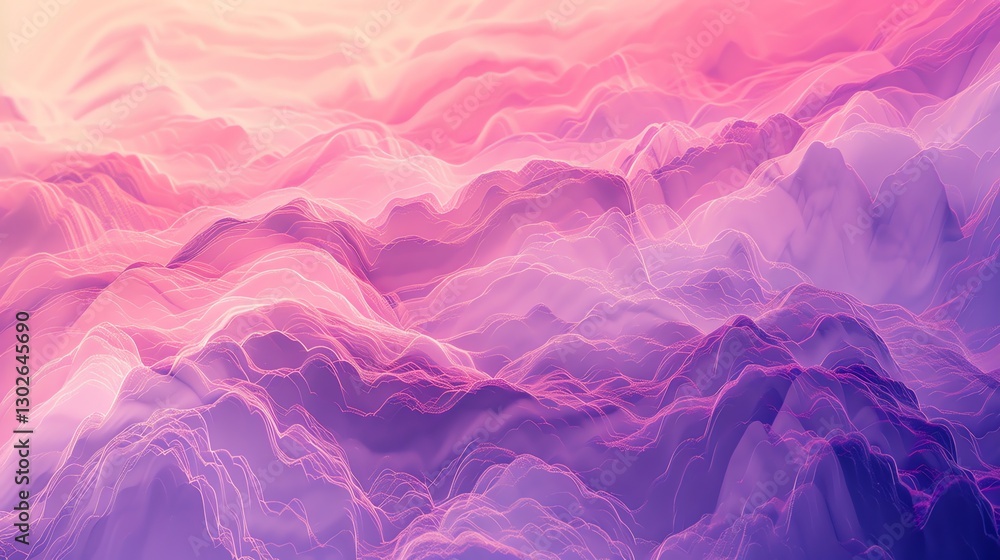Poster abstract background with wavy lines and a gradient of colors from blue to orange.