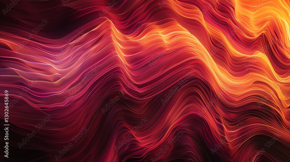 Poster abstract background with red and orange flowing lines.