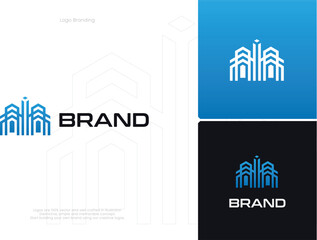 Modern Home Building Logo Modern Structure	
