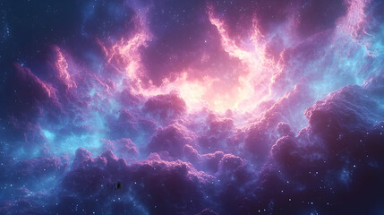 Fototapeta premium Stunning Pink And Purple Nebula In Space