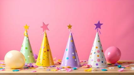 Obraz premium Brightly colored party decorations create a festive atmosphere for celebrations at a cheerful event