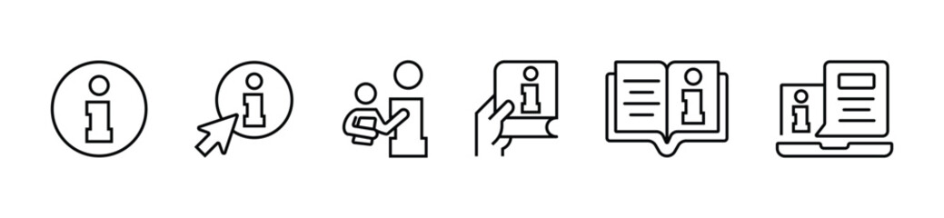 client guidebook manual information icon set faq user manual instruction guide info vector illustration