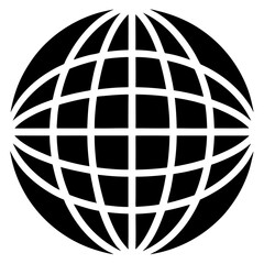 globe silhouette on white background