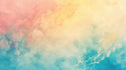 An abstract background in shades of pink, yellow, and blue.