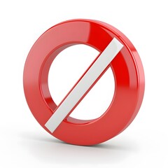 Red Circular Symbol with Horizontal White Bar Signifying Prohibition