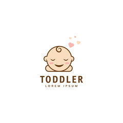 Cute sleeping baby logo design. Inspiration of a sleeping baby mascot logo, sweet dream baby illustration with white background