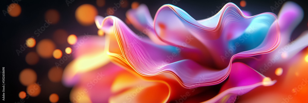 Poster a mesmerizing display of digital forms unfurls, resembling intricate coral structures. bright hues b