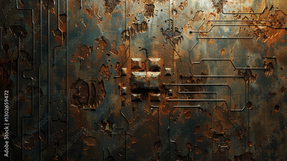 Poster an abstract grunge background with a metallic texture.