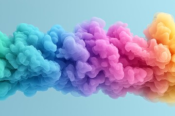 Fototapeta premium Colorful Ink Clouds on Pastel Background