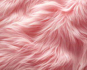 Close-up view of soft pink fluffy fur fabric, representing warmth, softness, and comfort. Ideal for backgrounds, textiles, or concepts related to coziness and comfort.
