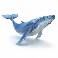Majestic Whale Swimming Gracefully in Clear Blue Ocean Waters