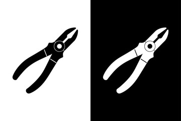 Stylized Pliers Tool Icon Elegant Black Silhouette Design.