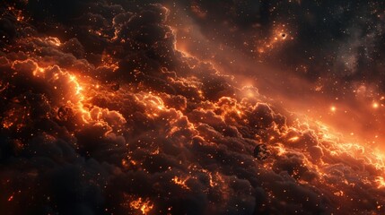 Fiery nebulae blaze across the cosmos