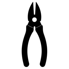 Versatile Hand Tool Pliers Icon Black Silhouette Vector for Design Use.