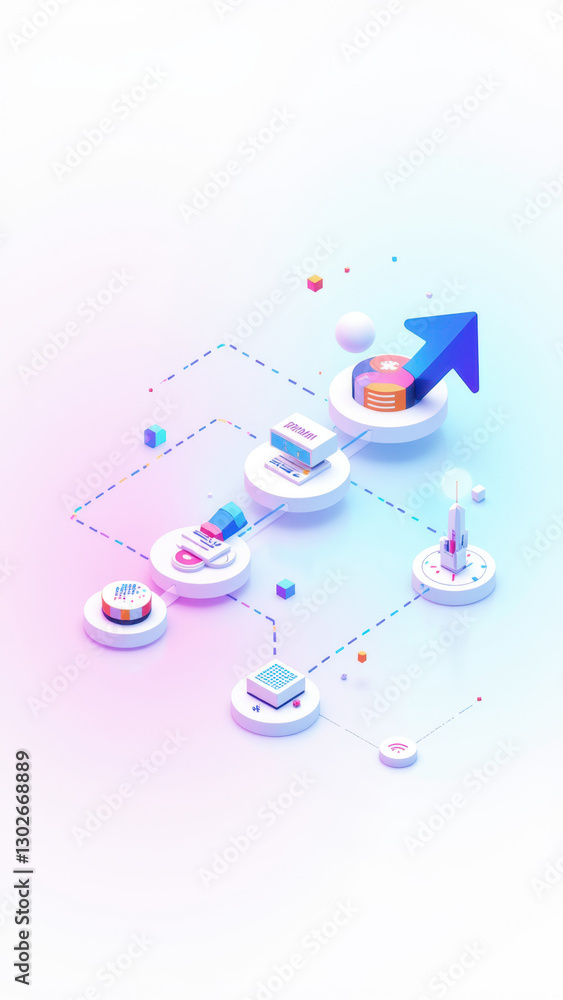 Poster a vibrant digital illustration with a theme centered around devops, showcasing concepts like ci/cd, 