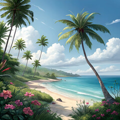 landscape tropical vacation palm summer