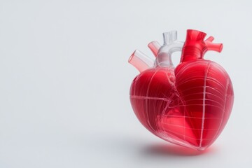 Obraz premium Transparent heart model illustrating anatomy for educational purposes in a clinical setting