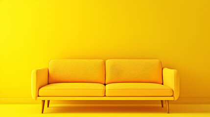 Yellow Sofa in Minimalist Room