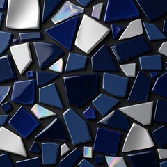 Colorful mosaic tiles in various shapes and designs