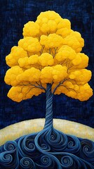Golden Tree, Dark Night Sky