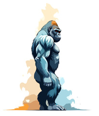 Fototapeta premium Gorilla Vector Art with Vibrant Colour Illustration