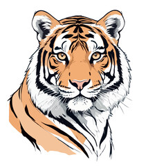Obraz premium Tiger Vector Art with Vibrant Colour Illustration