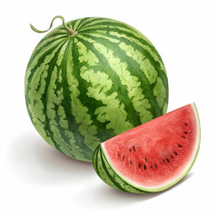 watermelon isolated on white with clipping path