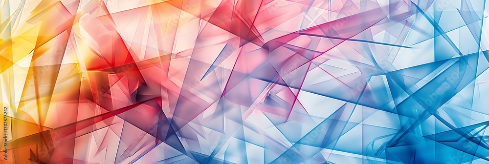 Poster abstract colorful geometric shapes overlapping in a transparent style. modern artistic background wi